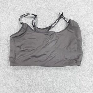 Under Armour Womens Seamless Sports Bra Gray Adjustable Branded Straps Size L